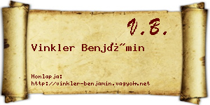 Vinkler Benjámin névjegykártya