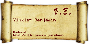 Vinkler Benjámin névjegykártya